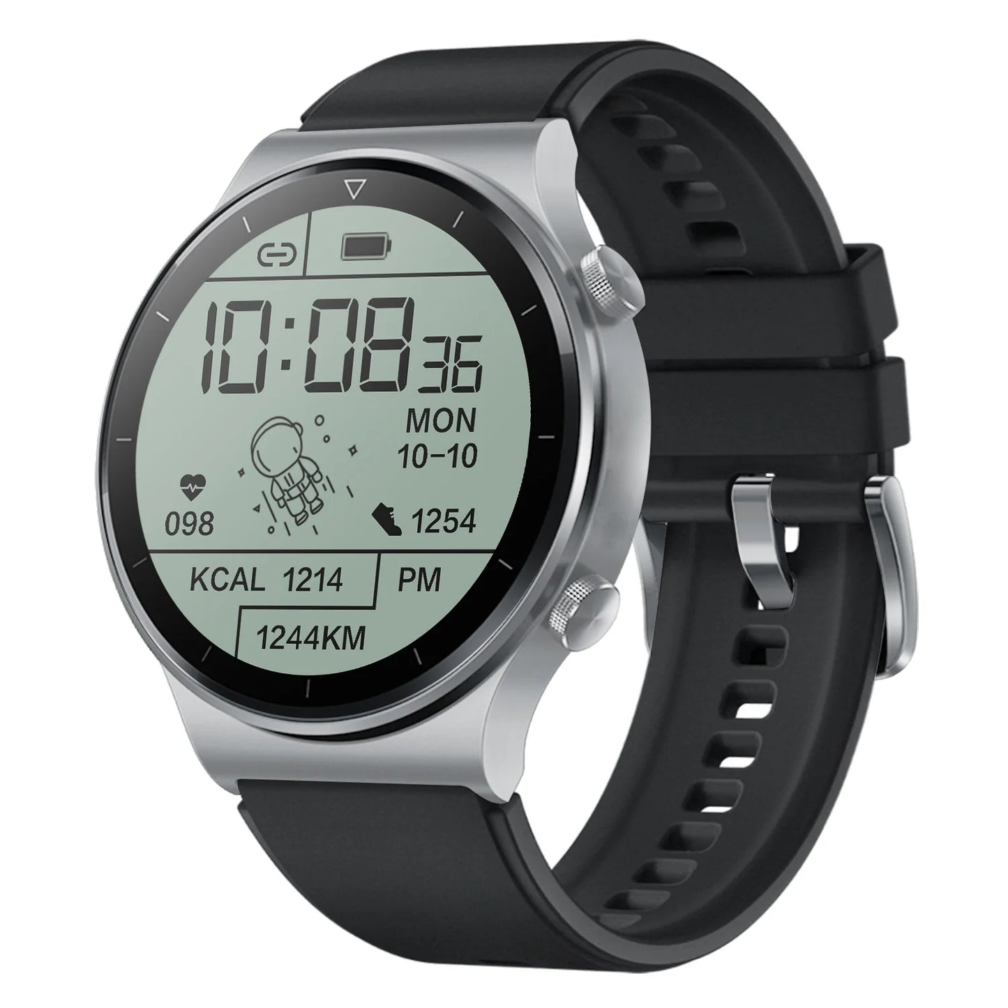 Pulse Rate BP Spo2 Tracking Fitness Wireless Dial Smartwatch