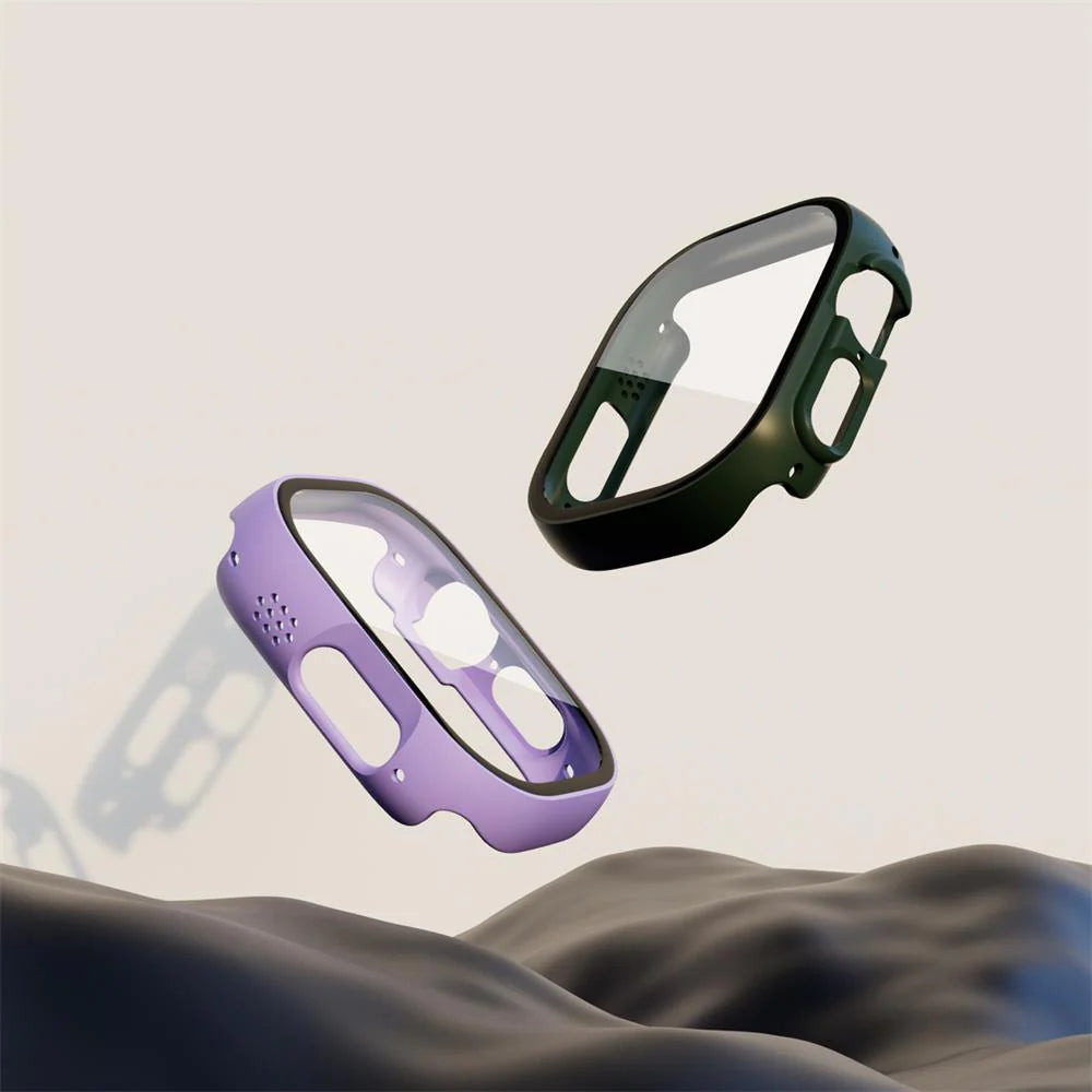 Glass+Case for Apple Watch Series Ultra 49Mm 49 Mm Smartwatch PC Screen Protector Bumper Tempered Accessories Iwatch Ultra Cover