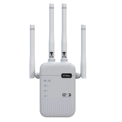 1200Mbps Wifi Signal Booster 4 External Antennas 5Ghz & 2.4Ghz Dual-Band Internet Extender for Home Office