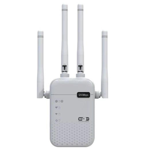 1200Mbps Wifi Signal Booster 4 External Antennas 5Ghz & 2.4Ghz Dual-Band Internet Extender for Home Office