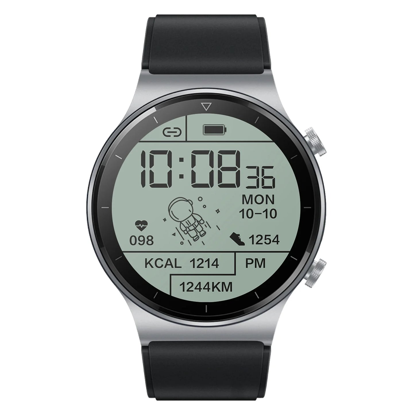 Pulse Rate BP Spo2 Tracking Fitness Wireless Dial Smartwatch